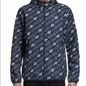 Adidas NWT Monogram Blue windbreaker / Raincoat Size:Medium